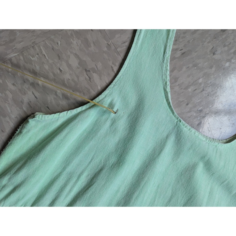 Fresh Produce Vintage 90s Mint Green Cotton Linen Blend Maxi Pocket Dress Small - Picture 8 of 9